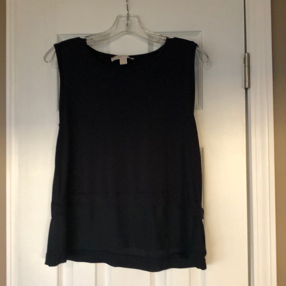 Michael kors navy tank with nylon layer at bottom